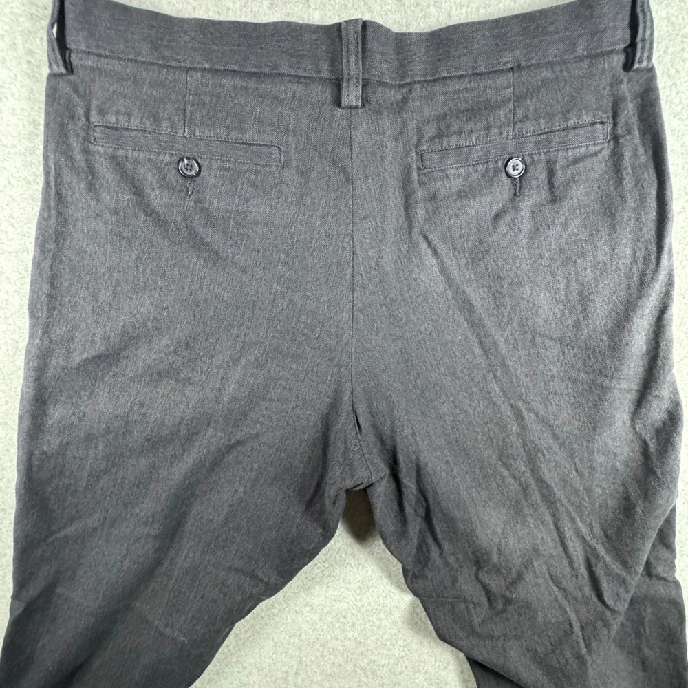 Banana Republic Dawson Pants Mens 35x30 Gray Herringbone Cotton Good Straight